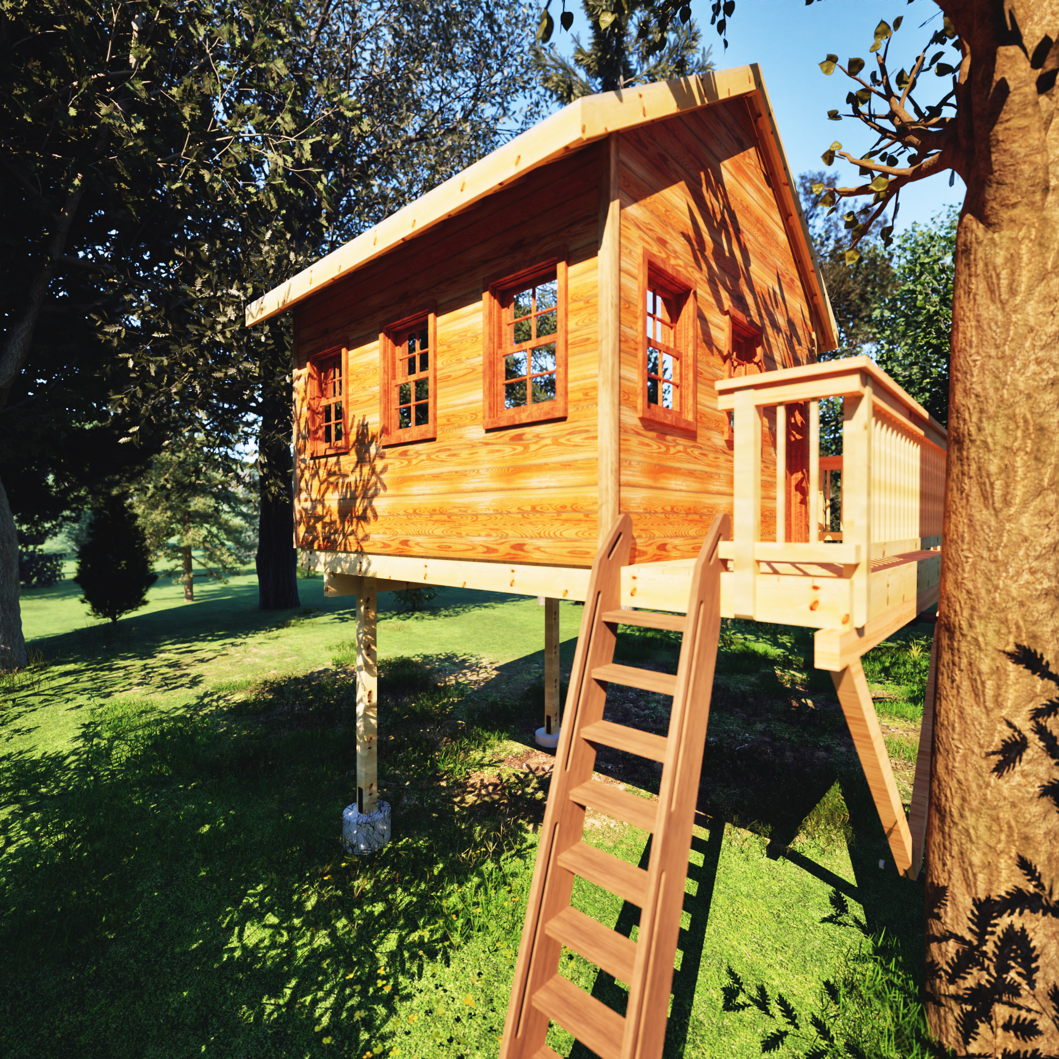 THE FINGER LAKES: LARGE © 1 Tree 2 Post Treehouse Plan