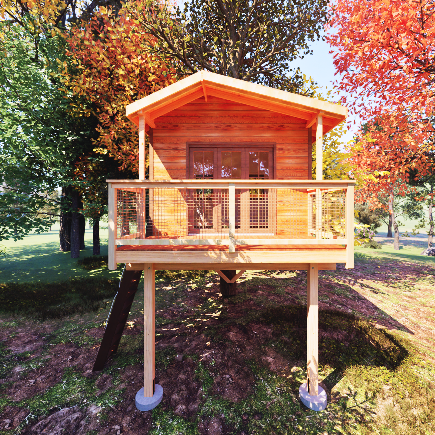 THE LONE PINE © 1 Tree 2 Post Treehouse Plan