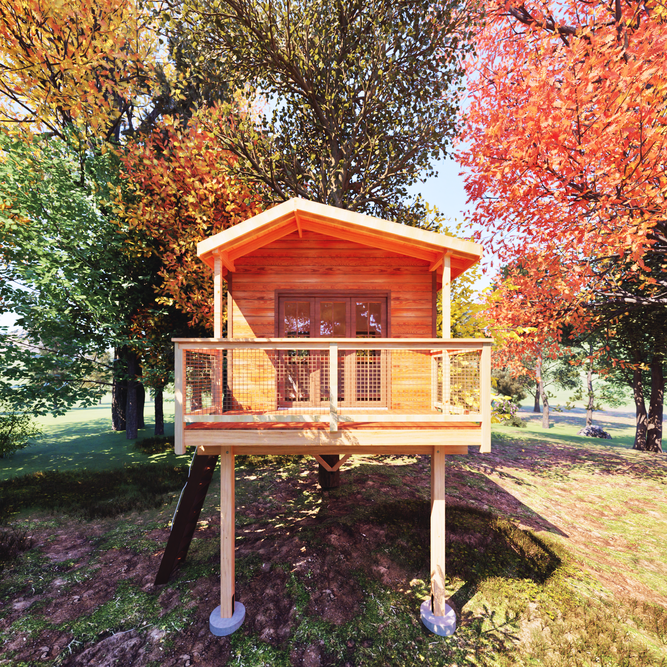 THE LONE PINE © 1 Tree 2 Post Treehouse Plan