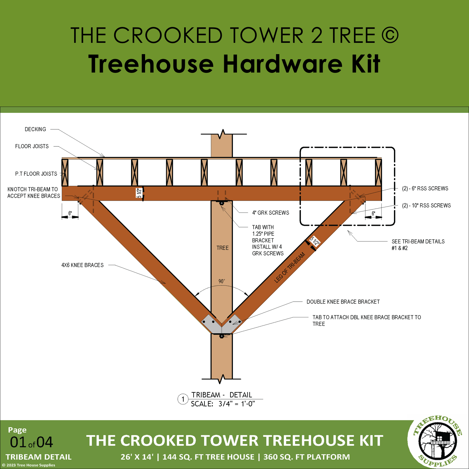 THE CROOKED TOWER © 2 TREE Treehouse Hardware Kit