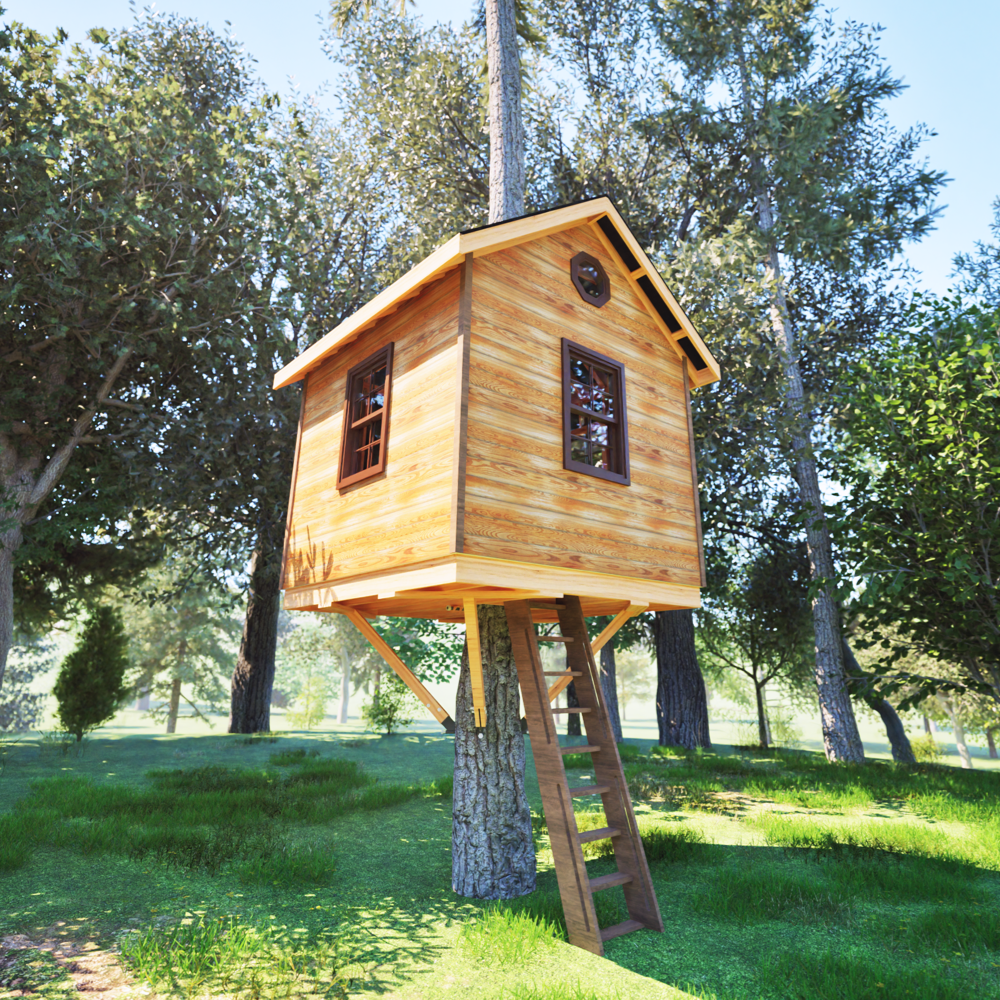 10' Square Treehouse Plan | Standard Treehouse Plans & Attachment ...