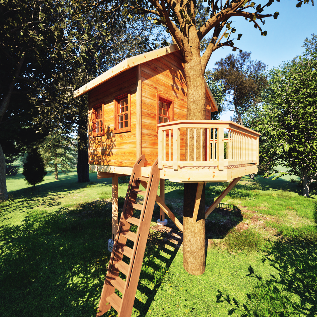 One Tree 2 post 12'x14' Standard Treehouse Kit | TAB | Treehouse Bolts ...