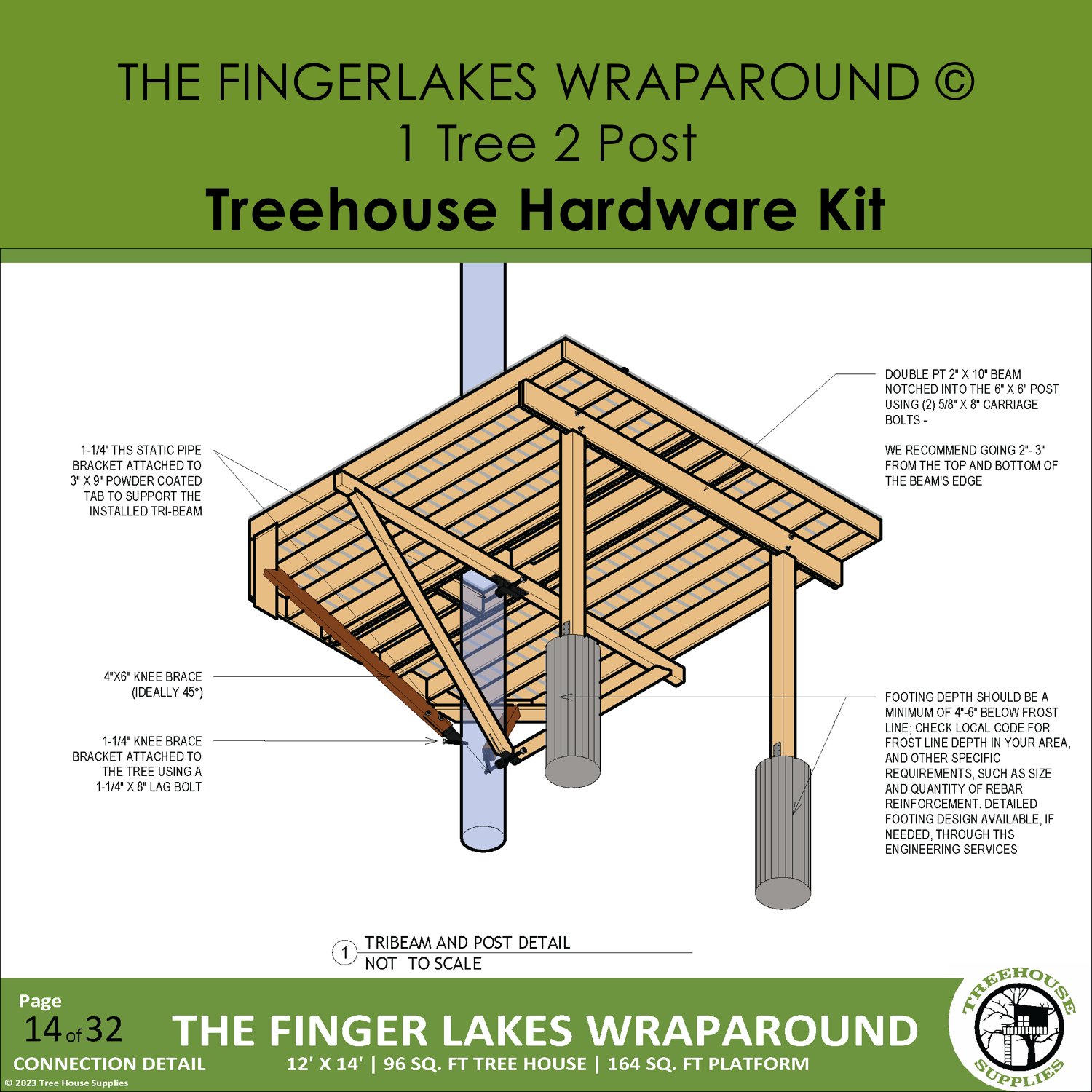 Single Tree Hardware GROUND BREAKERS © 1 Tree and 2 Posts Treehouse Hardware Kits ...