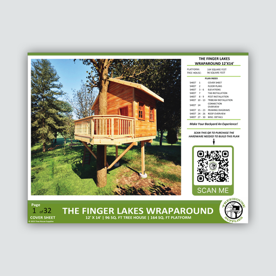 12' x 16' Rectangular Treehouse Plan | Treehouse Plans & Hardware ...