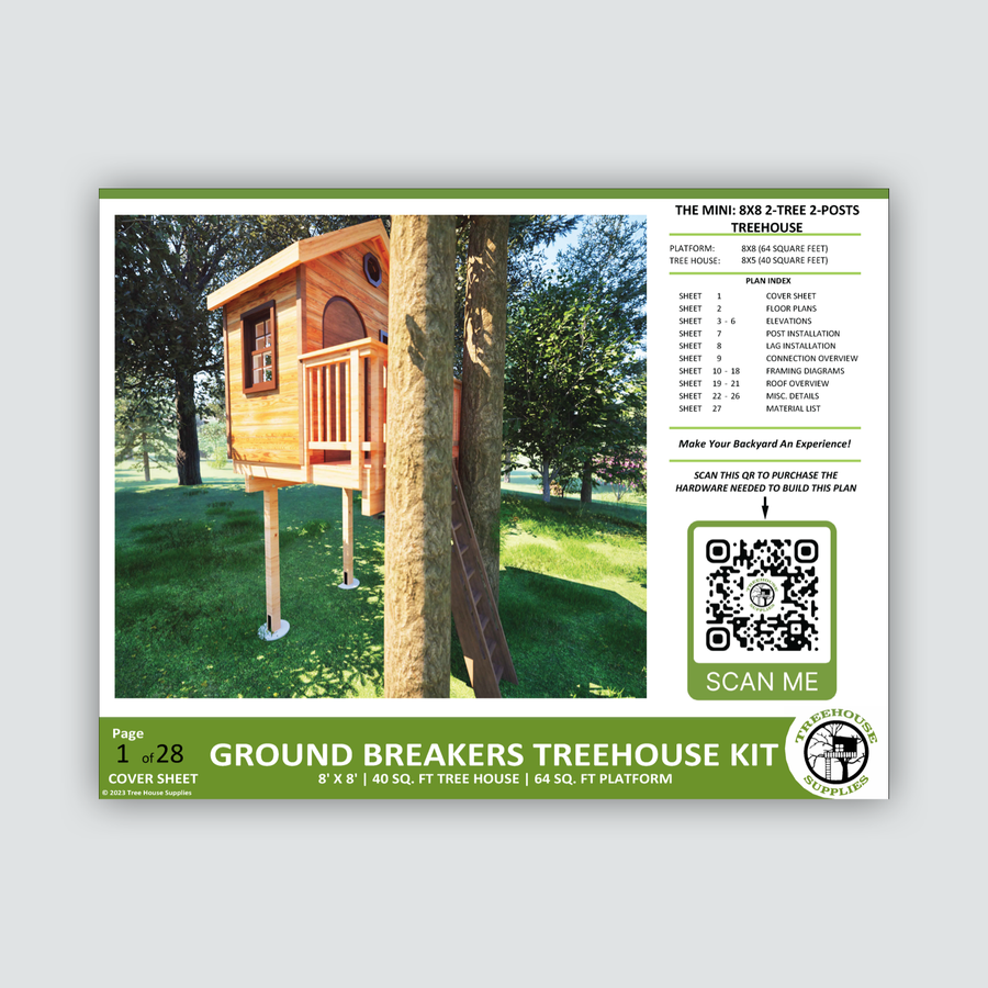 Treehouse Supplies, Plans, Brackets, Bolts, Kits, Zip Lines
