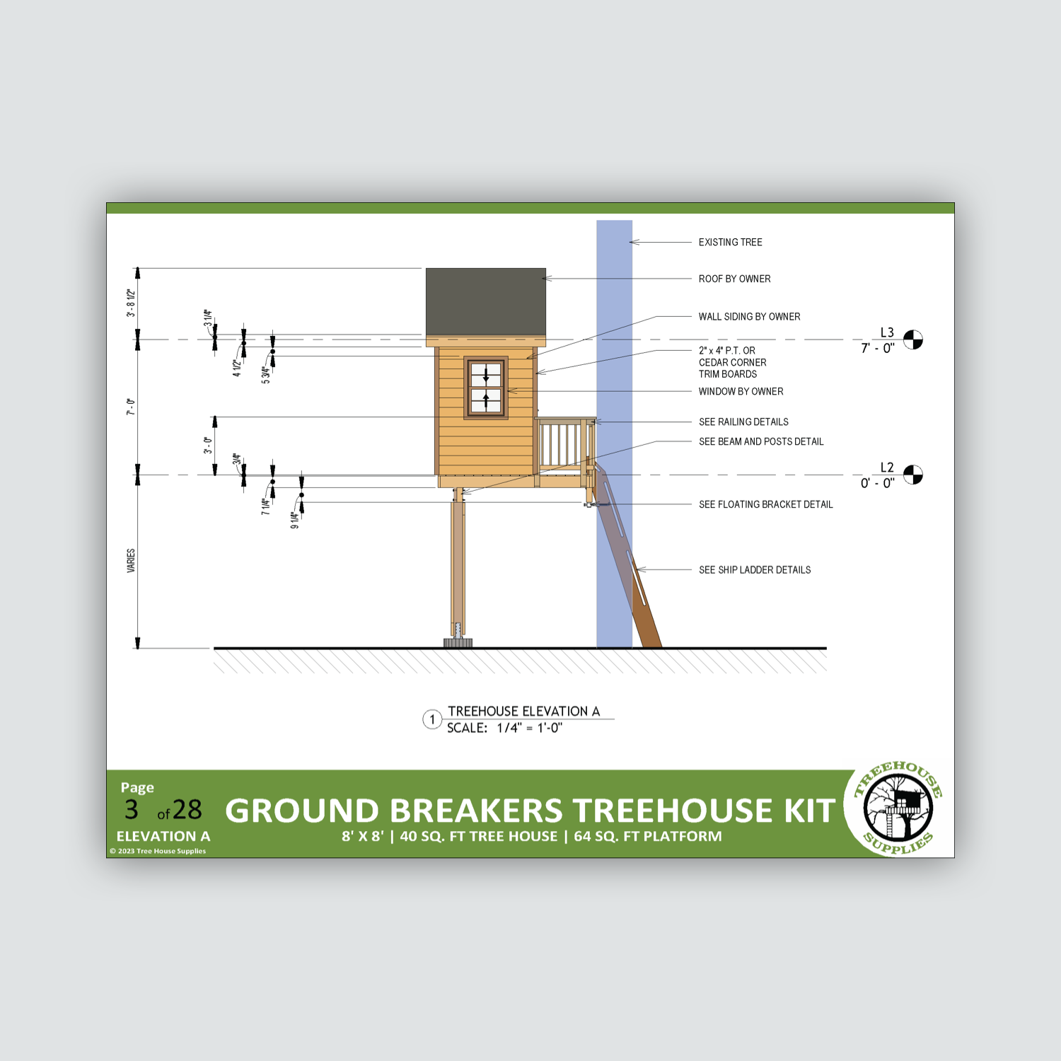 THE TAHOE: MINI © 2 tree 2 post Treehouse Plan