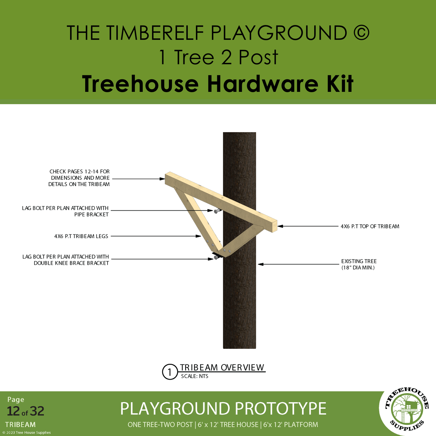 THE TIMBERELF PLAYGROUND  © 1 Tree 2 Post Treehouse Kit