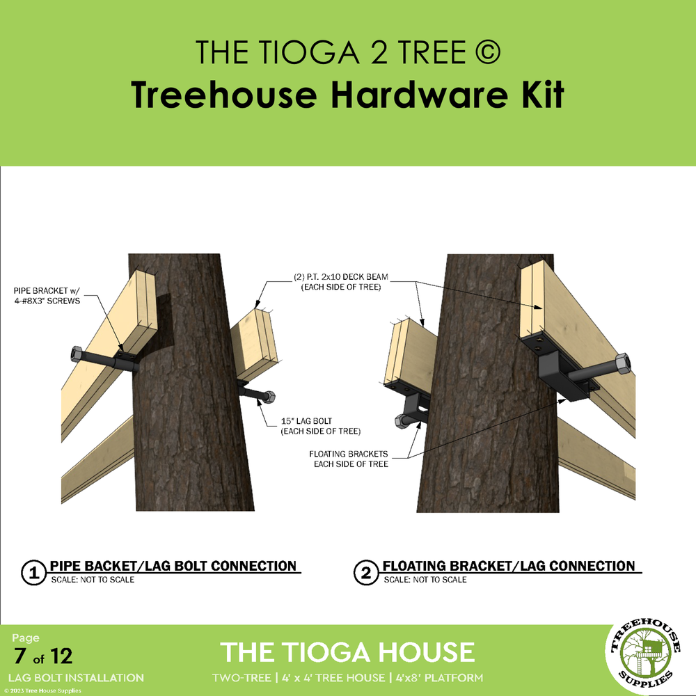 Single Tree Hardware 2-Tree 8x14ft Treehouse Kit | Treehouse Hardware – Treehouse Supplies