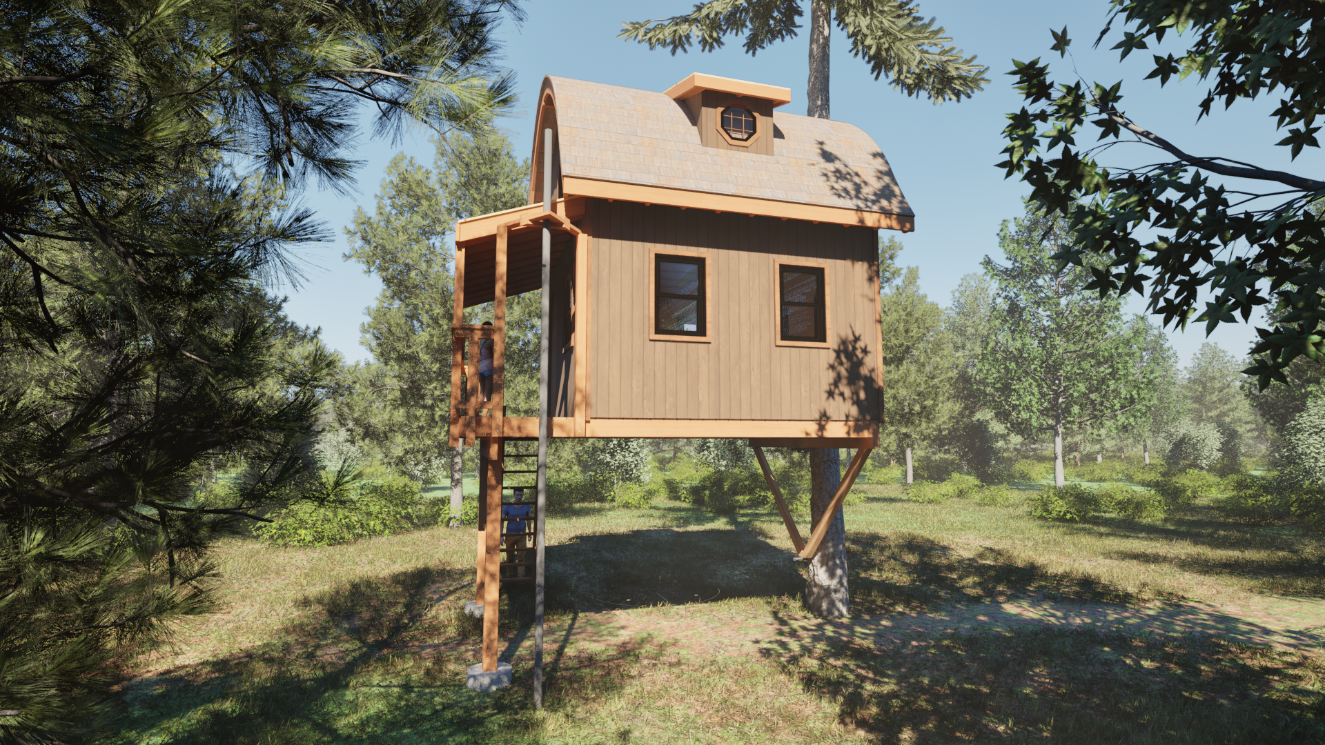 THE CEDAR HILL BARN © 1 Tree 2 Post Treehouse Plan