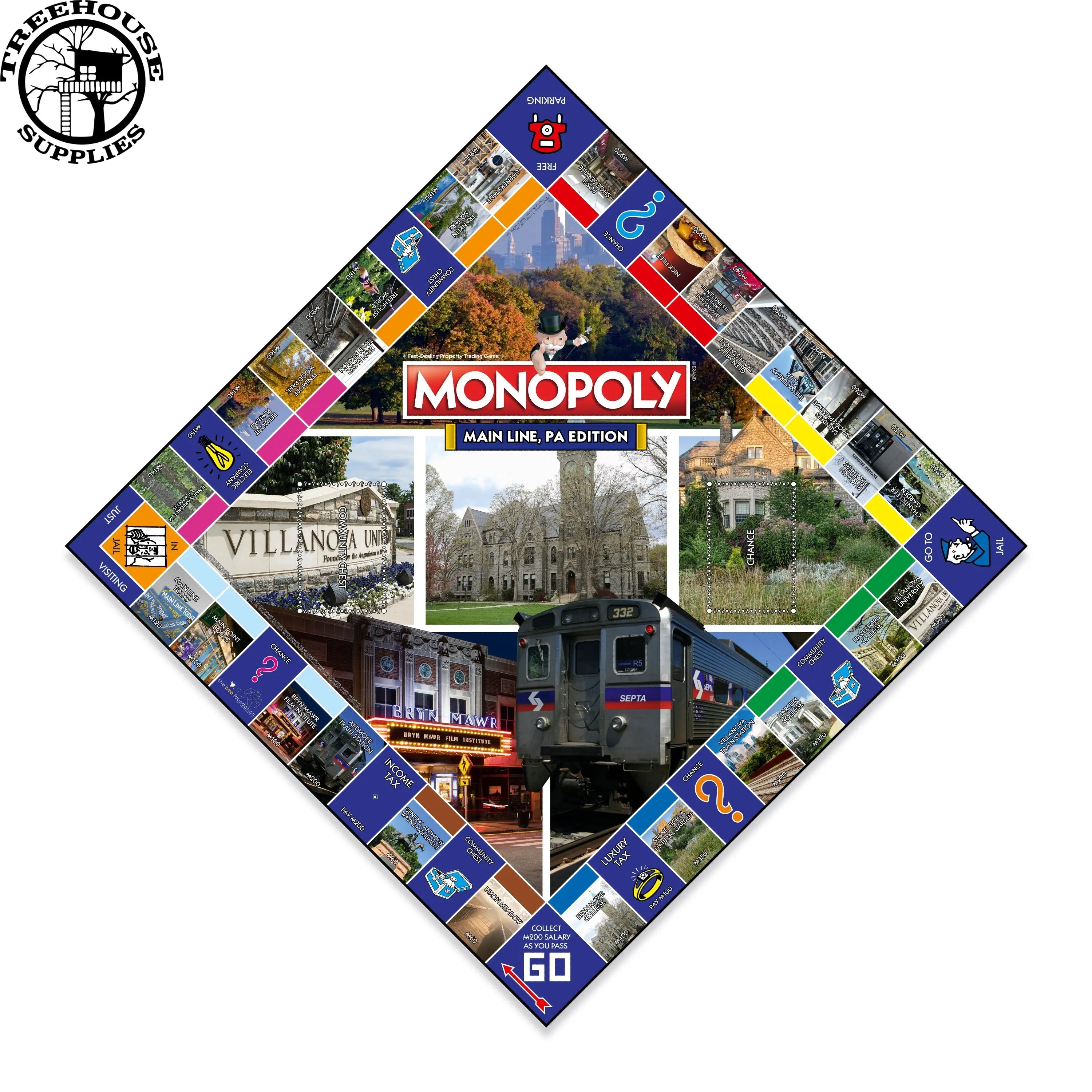 Treehouse Supplies MONOPOLY BOARD - MAINLINE PA EDITION 