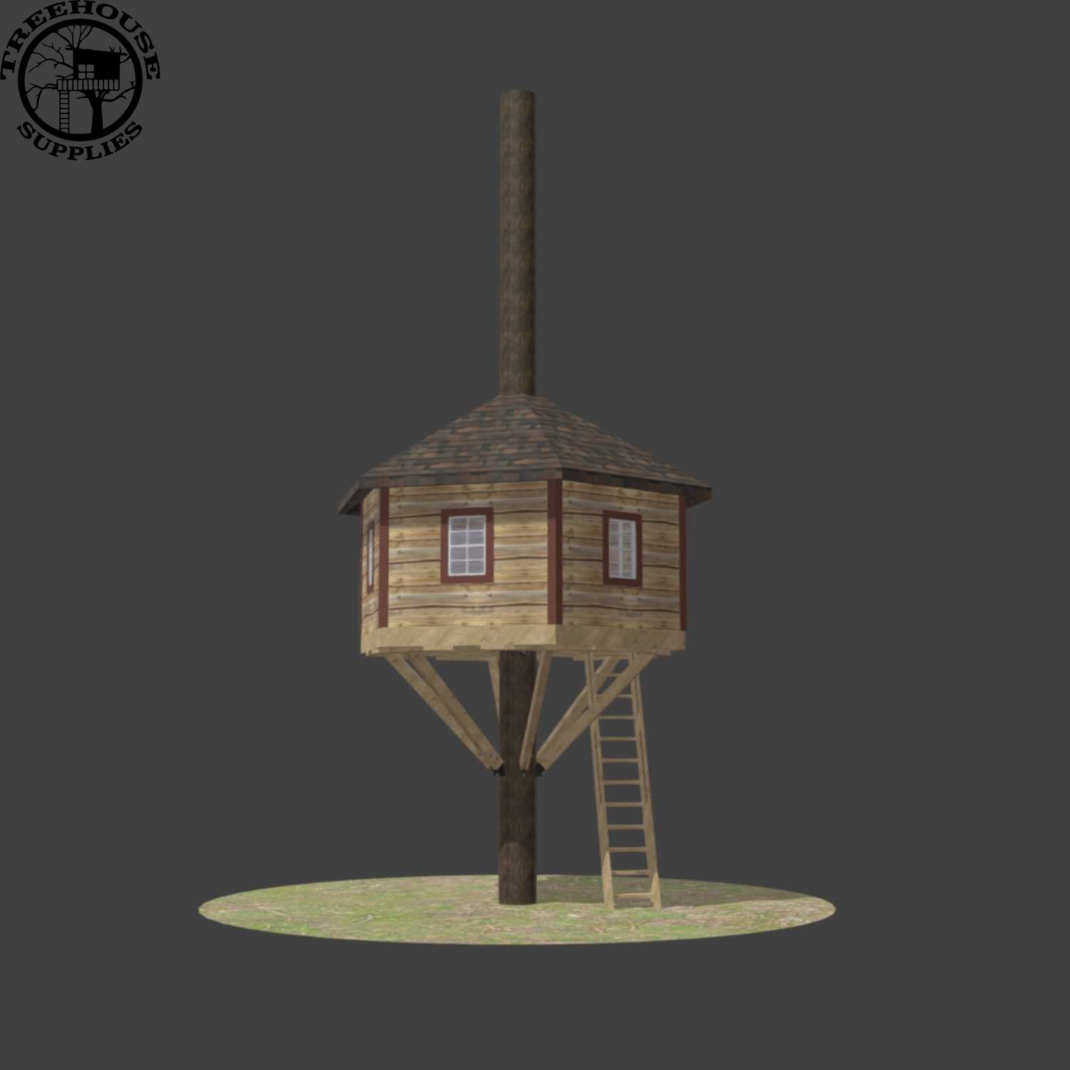 THE DAKOTA PRAIRIE © : 12' Hexagonal Treehouse Plan