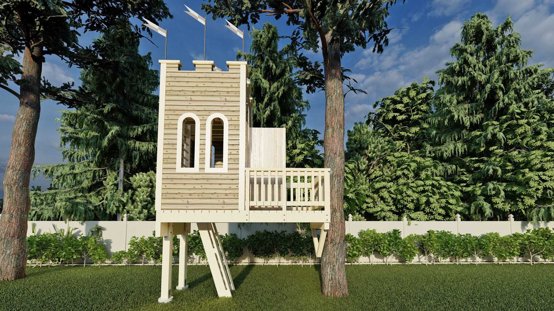 Treehouse Supplies THE ENCHANTED CASTLE  © 1 Tree 2 Post Treehouse Plan 