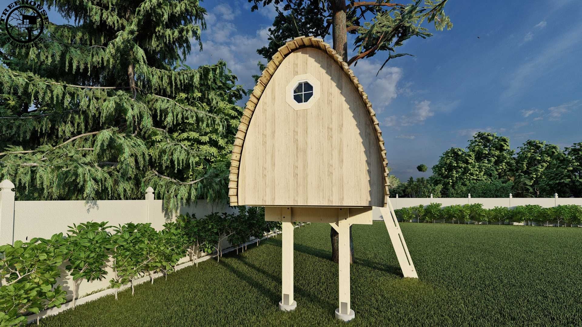 Treehouse Supplies THE HOBBIT HOUSE © 1 Tree 2 Post Treehouse Plan 