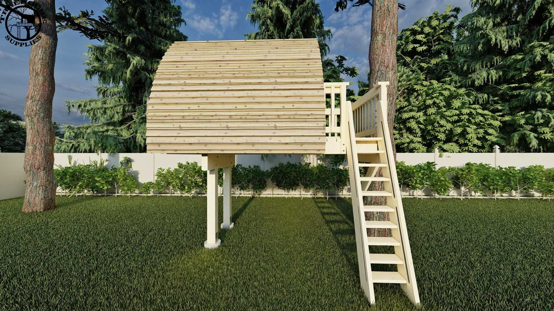 Treehouse Supplies THE HOBBIT HOUSE © 1 Tree 2 Post Treehouse Plan 