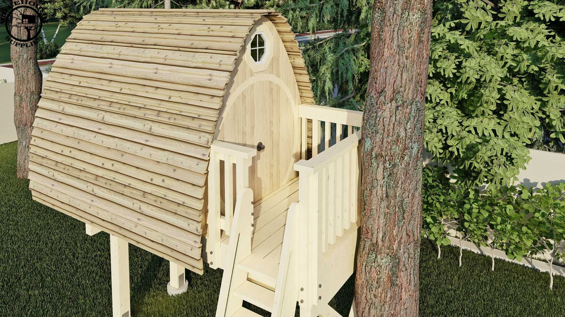 Treehouse Supplies THE HOBBIT HOUSE © 1 Tree 2 Post Treehouse Plan 
