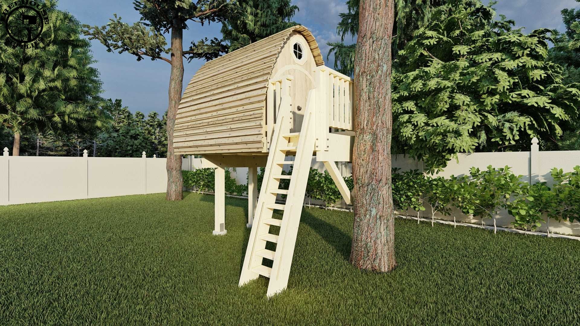 Treehouse Supplies THE HOBBIT HOUSE © 1 Tree 2 Post Treehouse Plan 