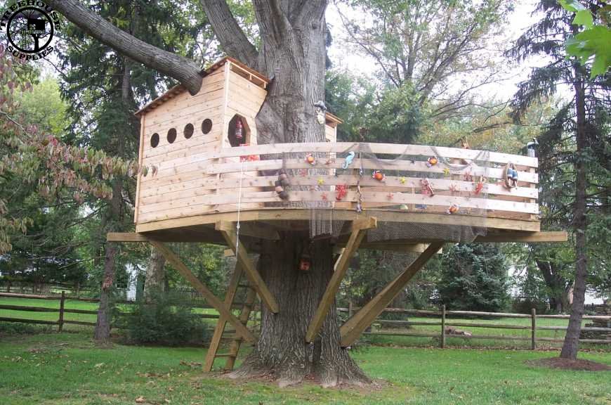 Tree House Raft 6' x 12' Pirate Ship Treehouse Plan | Treehouse Plans & Hardware ...