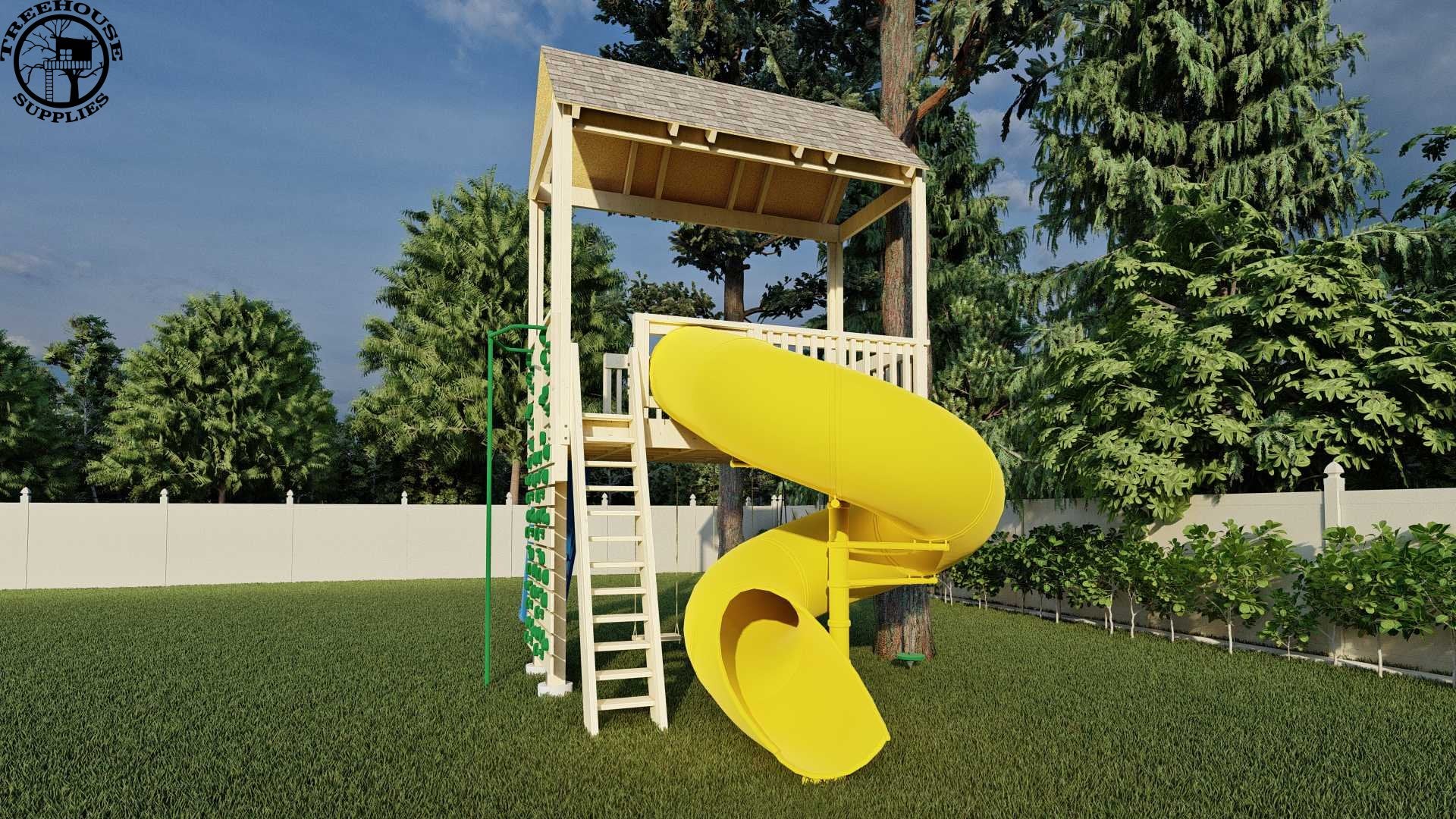 Treehouse Supplies THE TIMBERELF PLAYGROUND  © 1 Tree 2 Post Treehouse Plan 