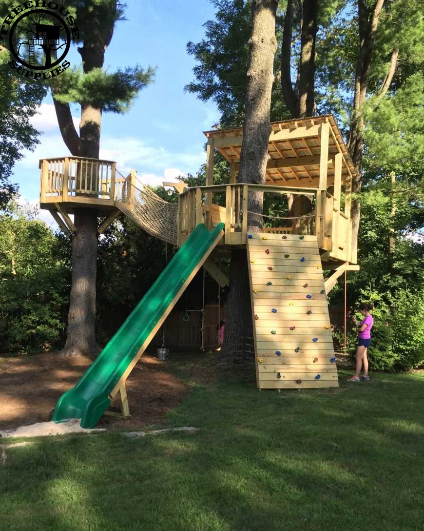 Treehouse Ramp Kids PLAYGROUND 1 Tree 2 Post Treehouse Plan | Treehouse Plans & Hardware ...