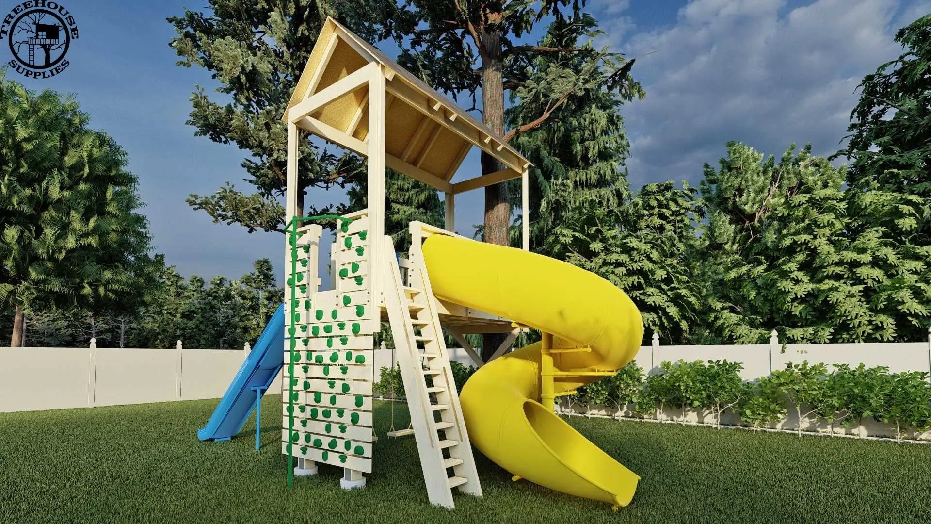 Treehouse Supplies THE TIMBERELF PLAYGROUND  © 1 Tree 2 Post Treehouse Kit