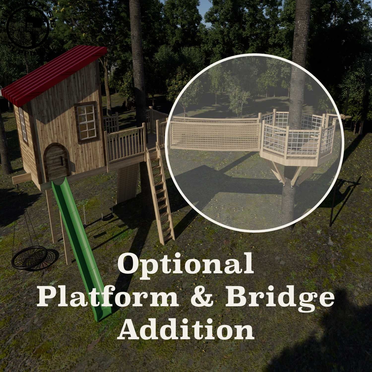 Treehouse Supplies Treehouse Design Package: Platform with Bridge add on 