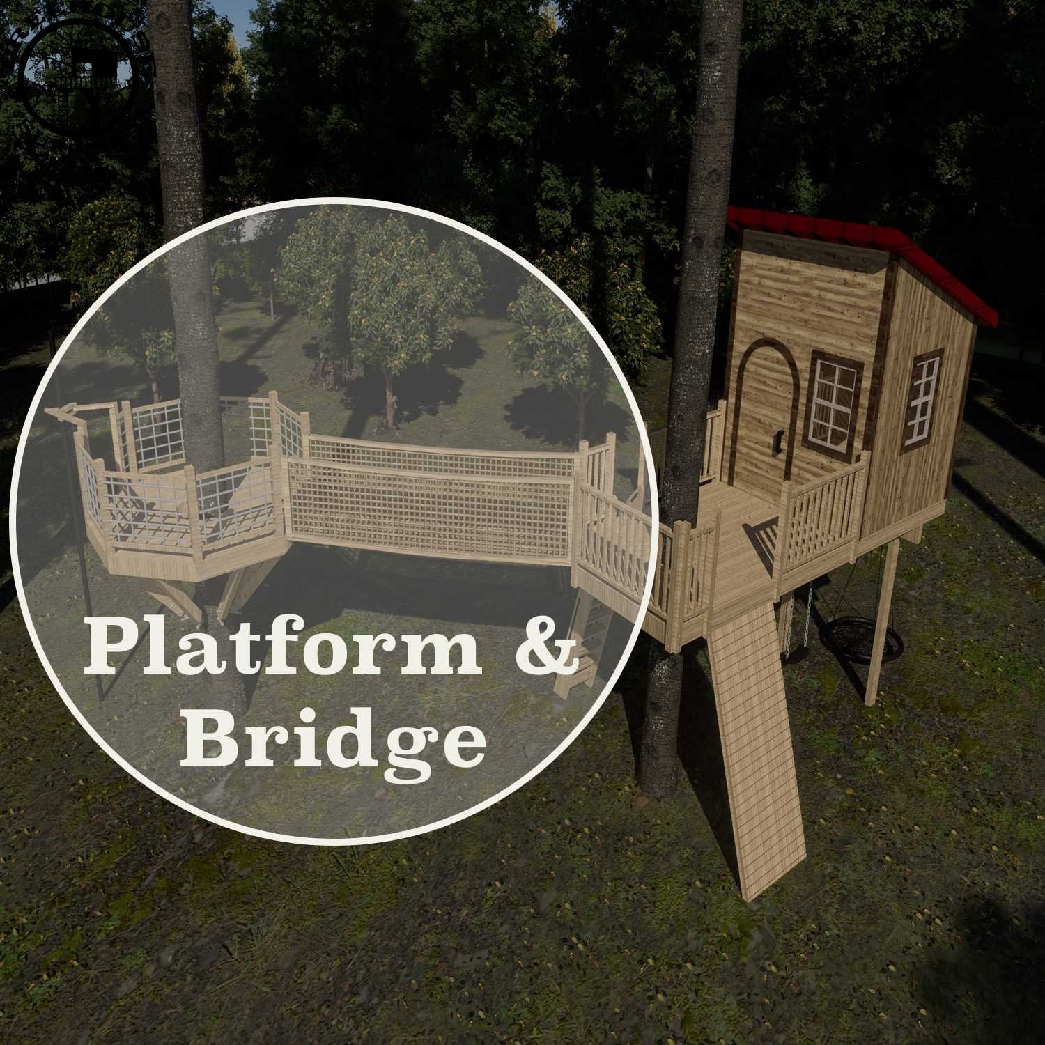 Treehouse Supplies Treehouse Design Package: Platform with Bridge add on 