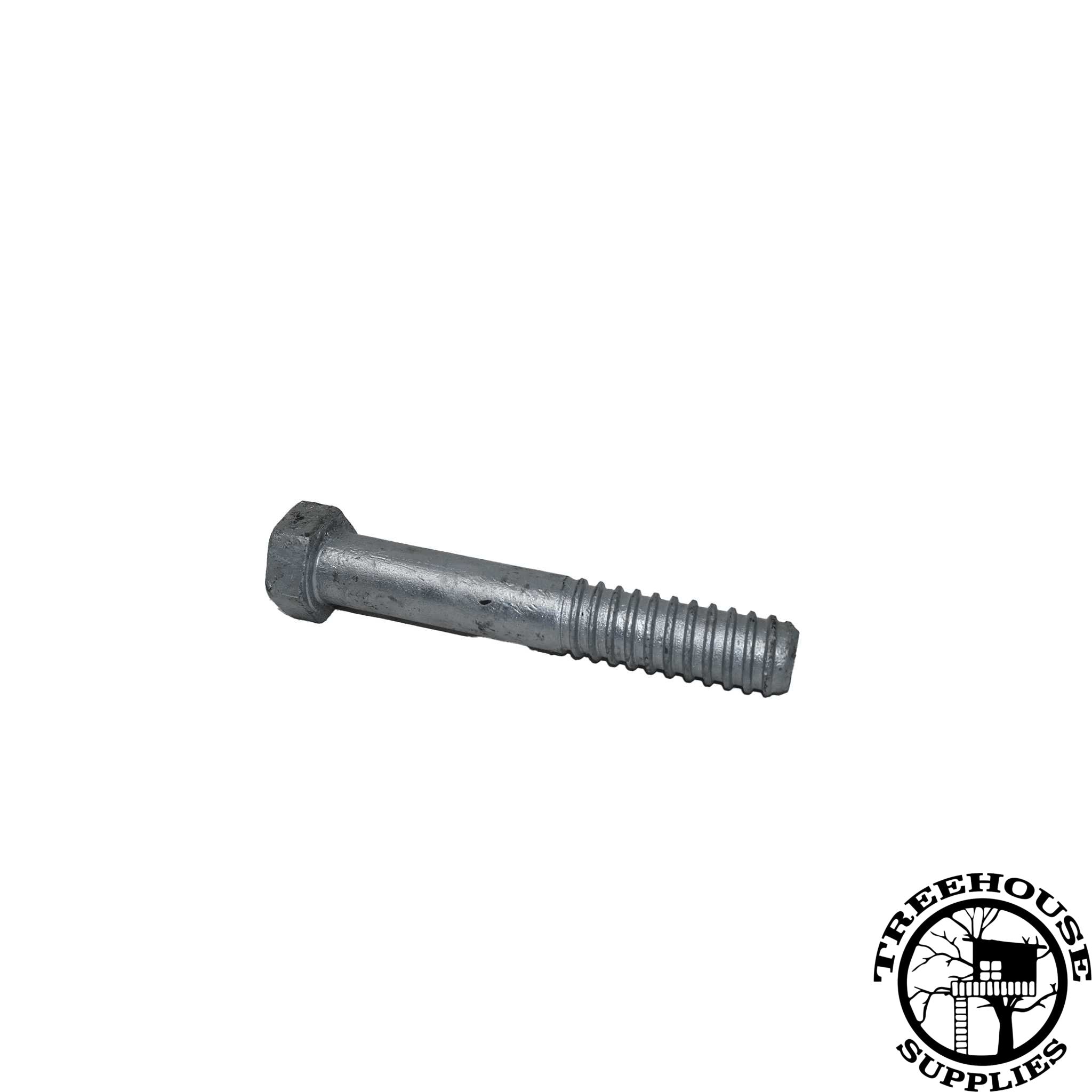 Overhead view of a 1-1/4" X 8" Lag Bolt. White Background.
