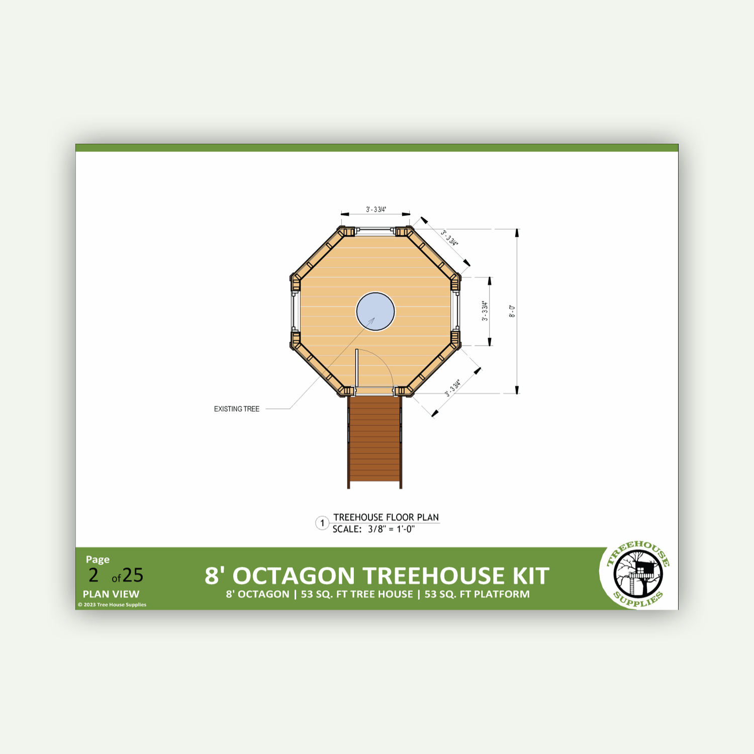 THE WHITE RIVER © : 8' Octagon Treehouse Plan