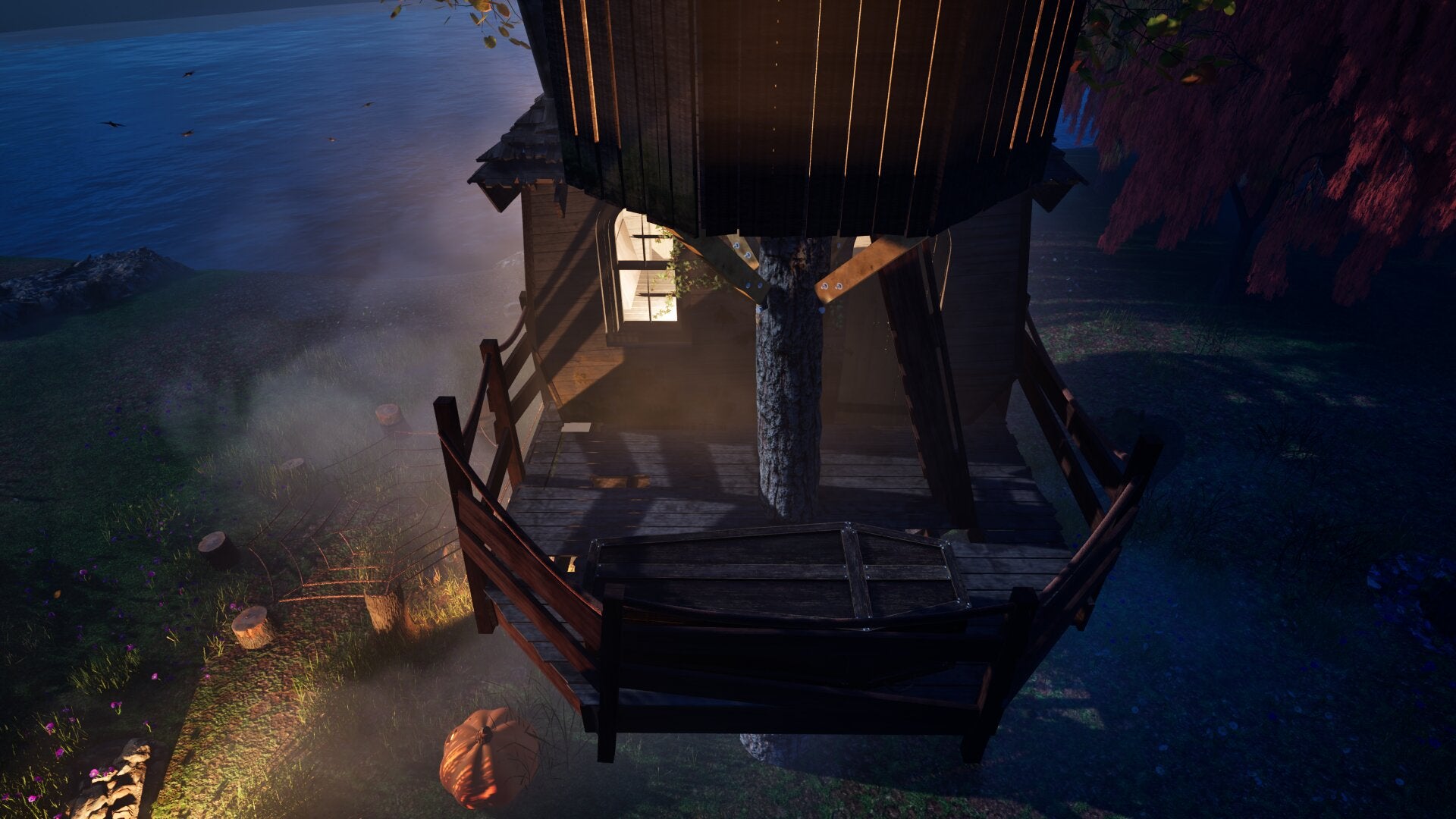 THE CROOKED TOWER  ©  - Two Tree Halloween Treehouse Plan