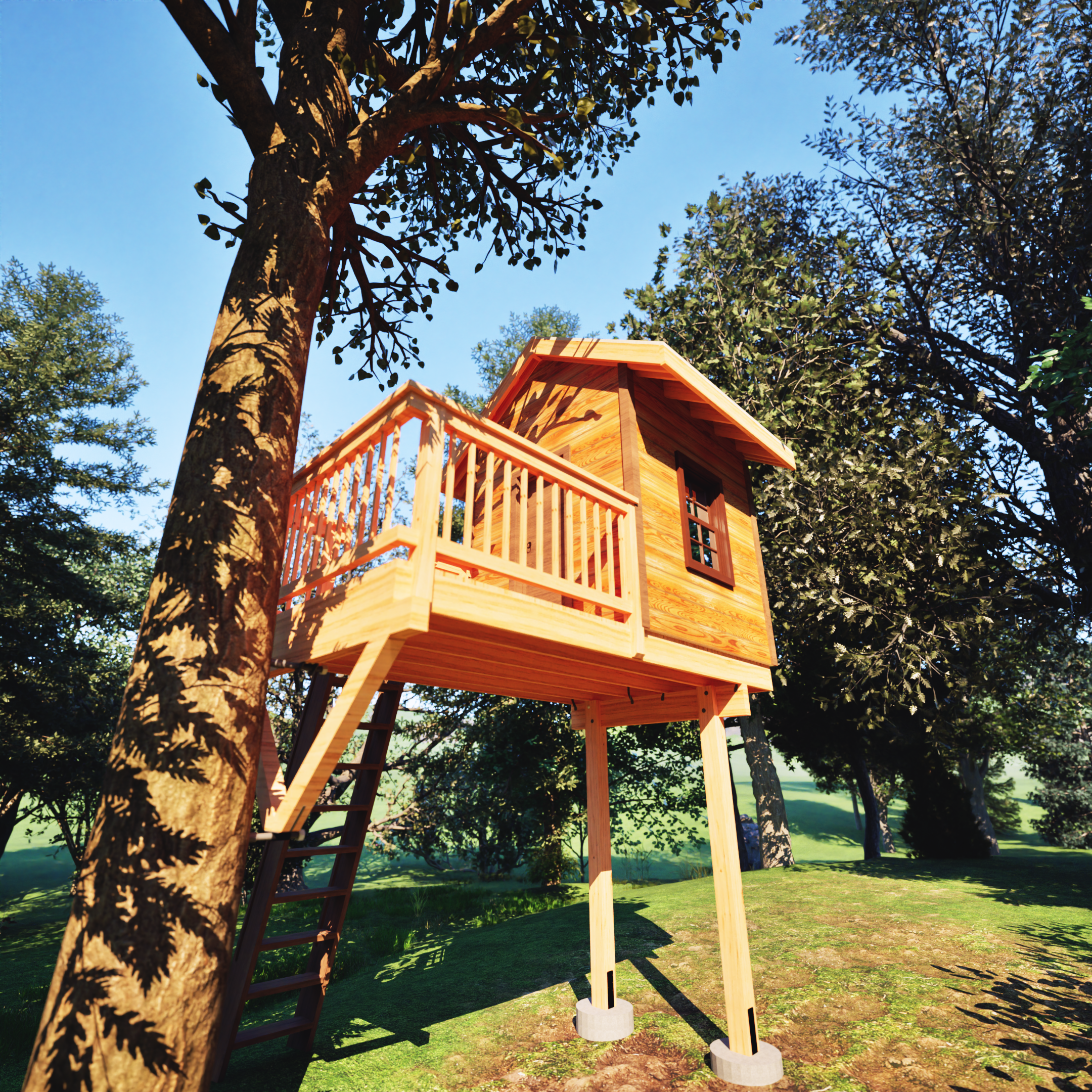 THE FINGER LAKES: MINI © 1 Tree 2 Post Treehouse Plan