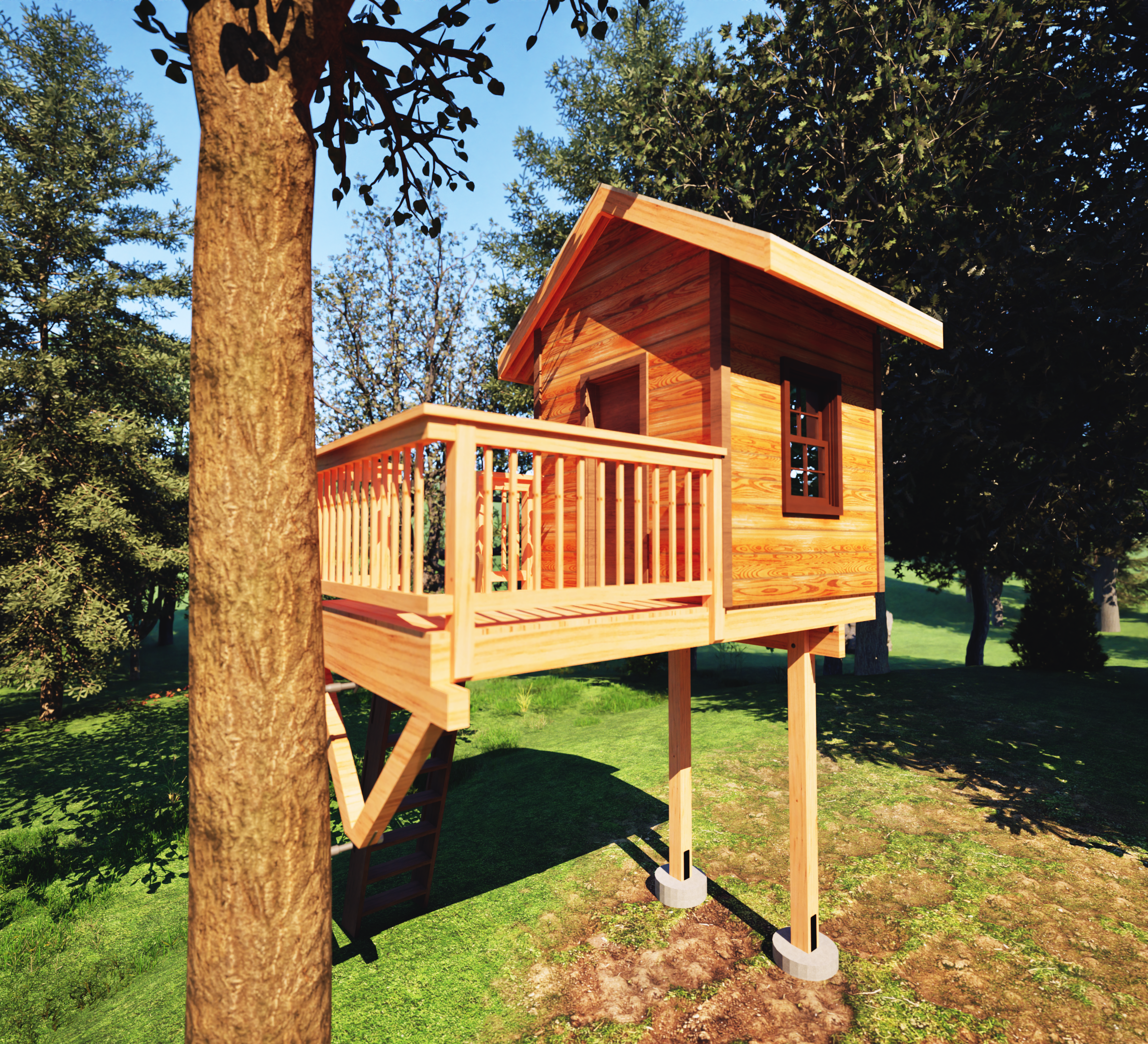 THE FINGER LAKES: MINI © 1 Tree 2 Post Treehouse Plan