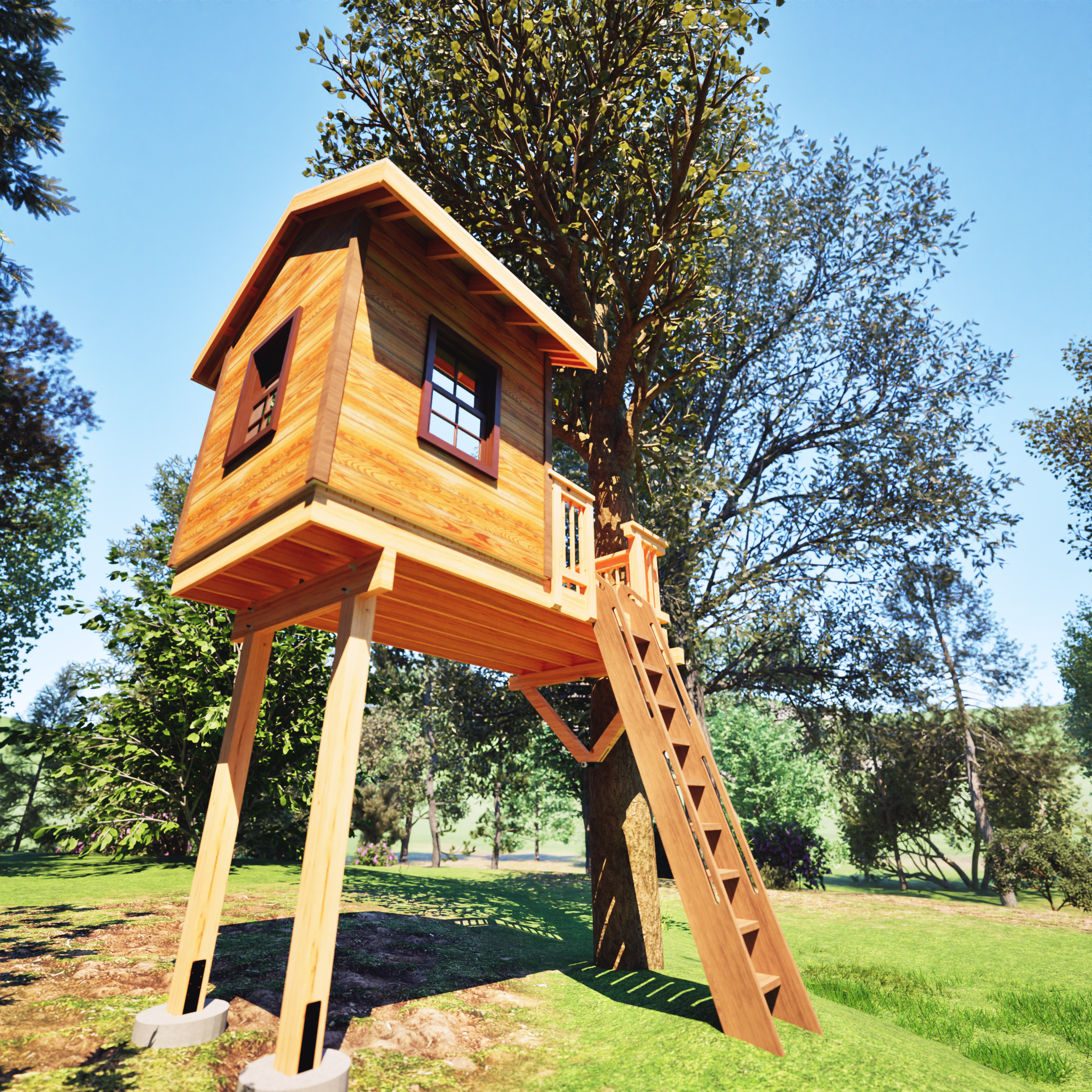 THE FINGER LAKES: MINI © 1 Tree 2 Post Treehouse Plan