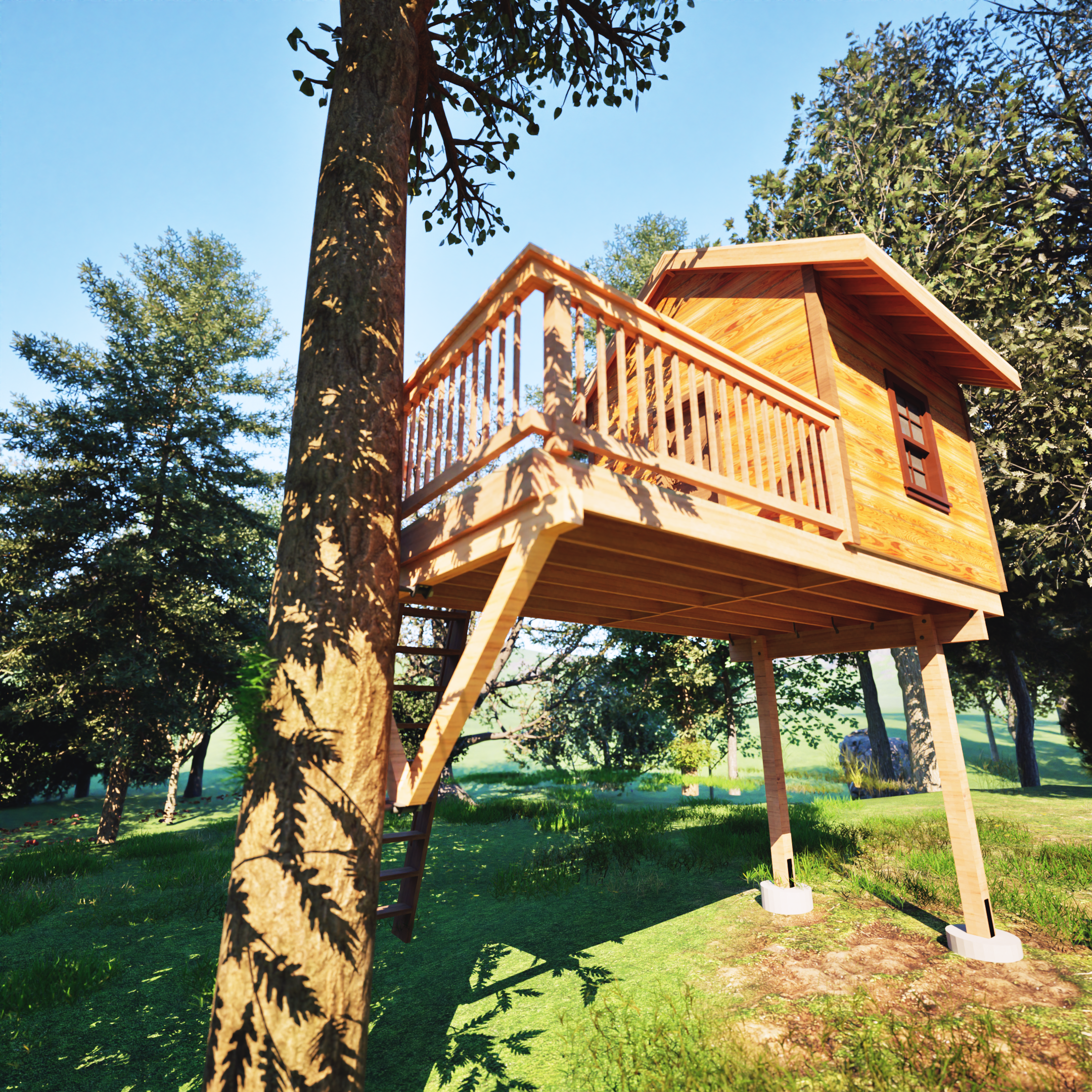 THE FINGER LAKES: STANDARD © 1 Tree 2 Post Treehouse Plan