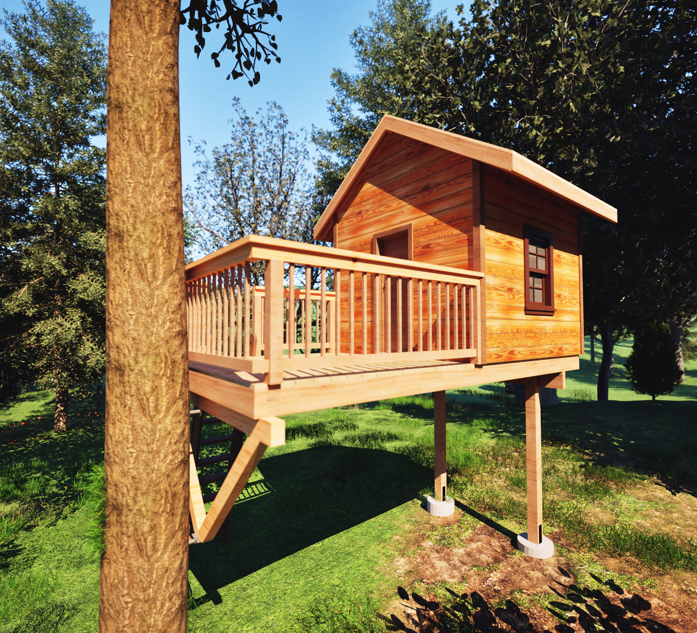 THE FINGER LAKES: STANDARD © 1 Tree 2 Post Treehouse Plan