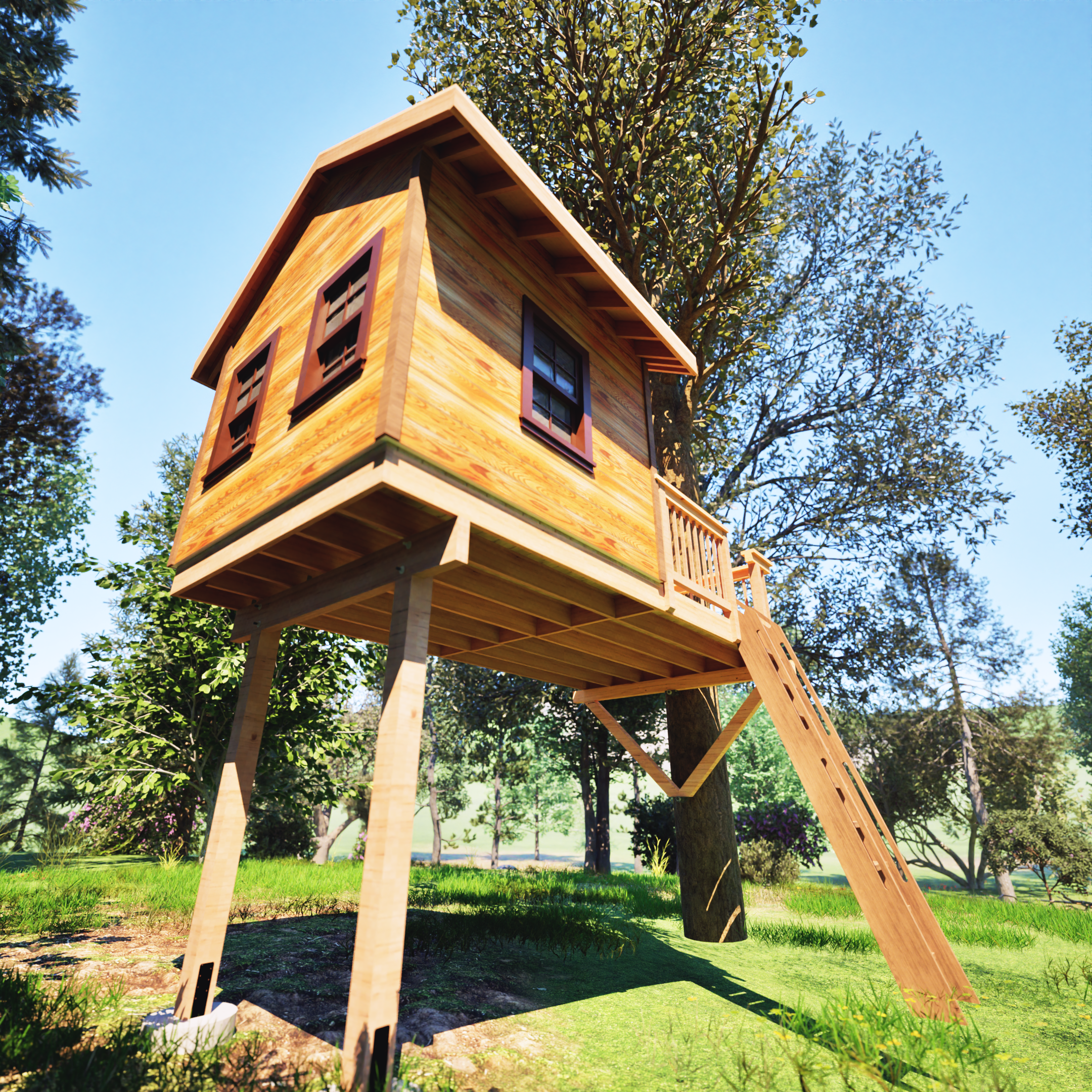 THE FINGER LAKES: STANDARD © 1 Tree 2 Post Treehouse Plan