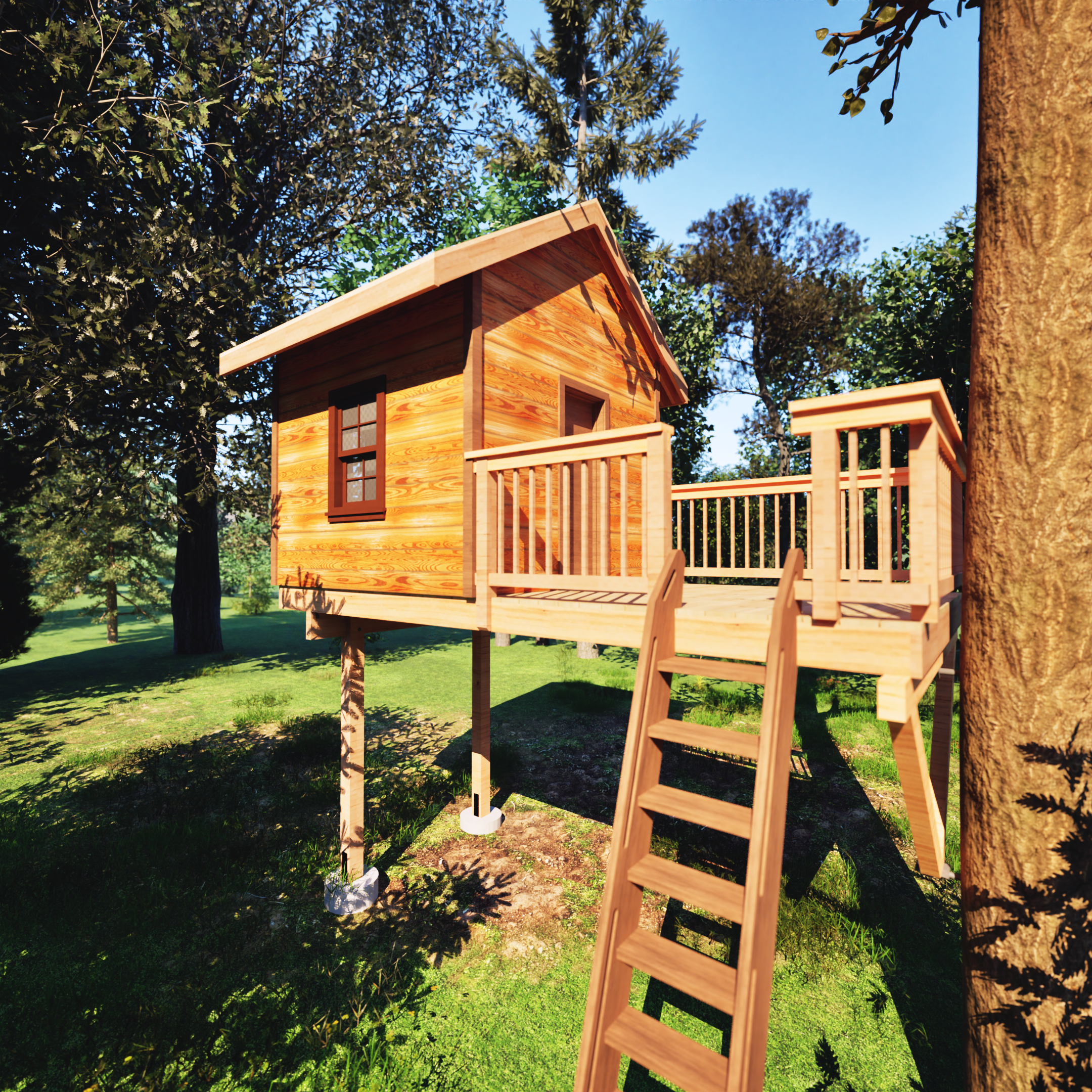 THE FINGER LAKES: STANDARD © 1 Tree 2 Post Treehouse Plan