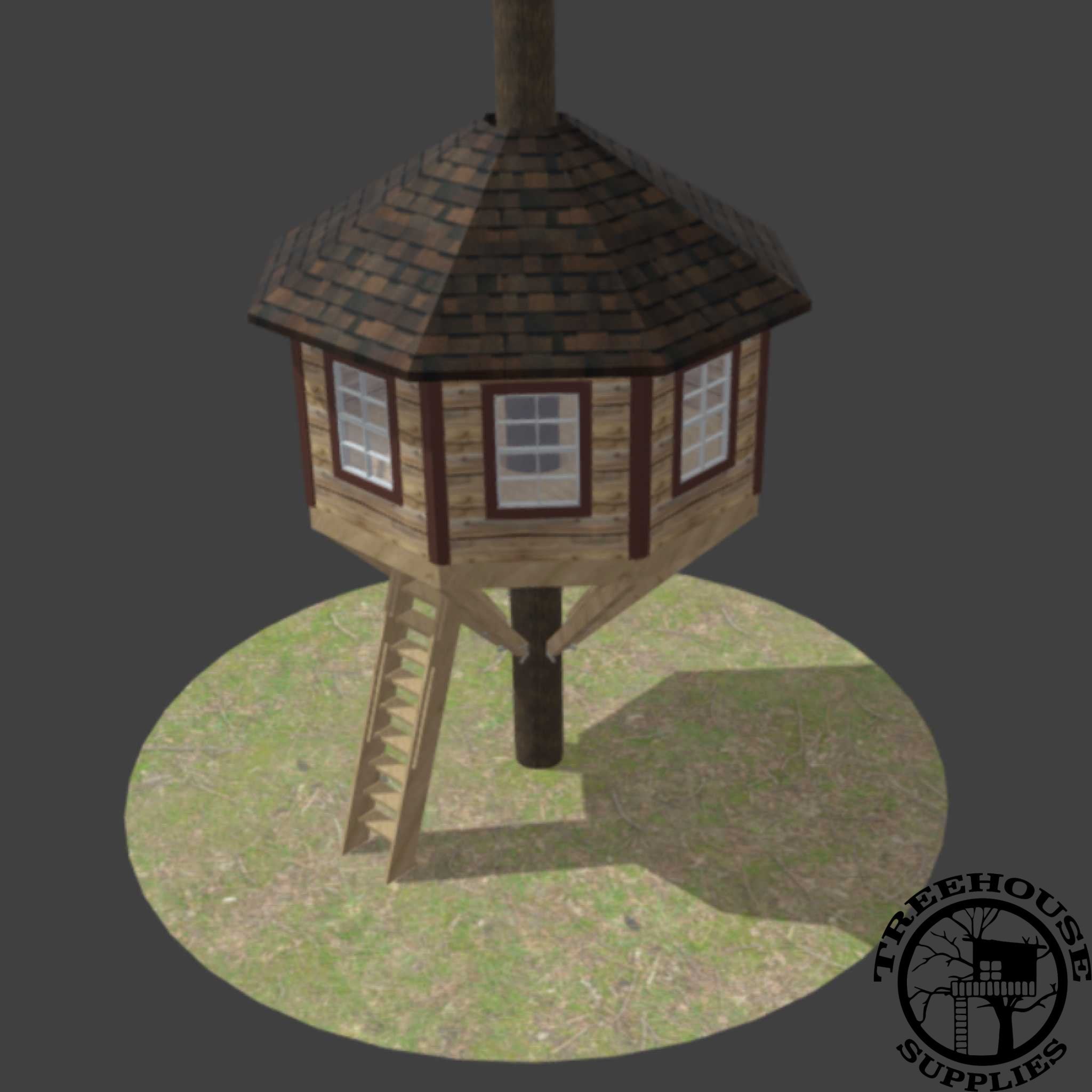 10' DIAMETER OCTAGONAL TREEHOUSE PLAN - NOW INCLUDES STEP-BY-STEP 3D MODELING!! - Treehouse Supplies