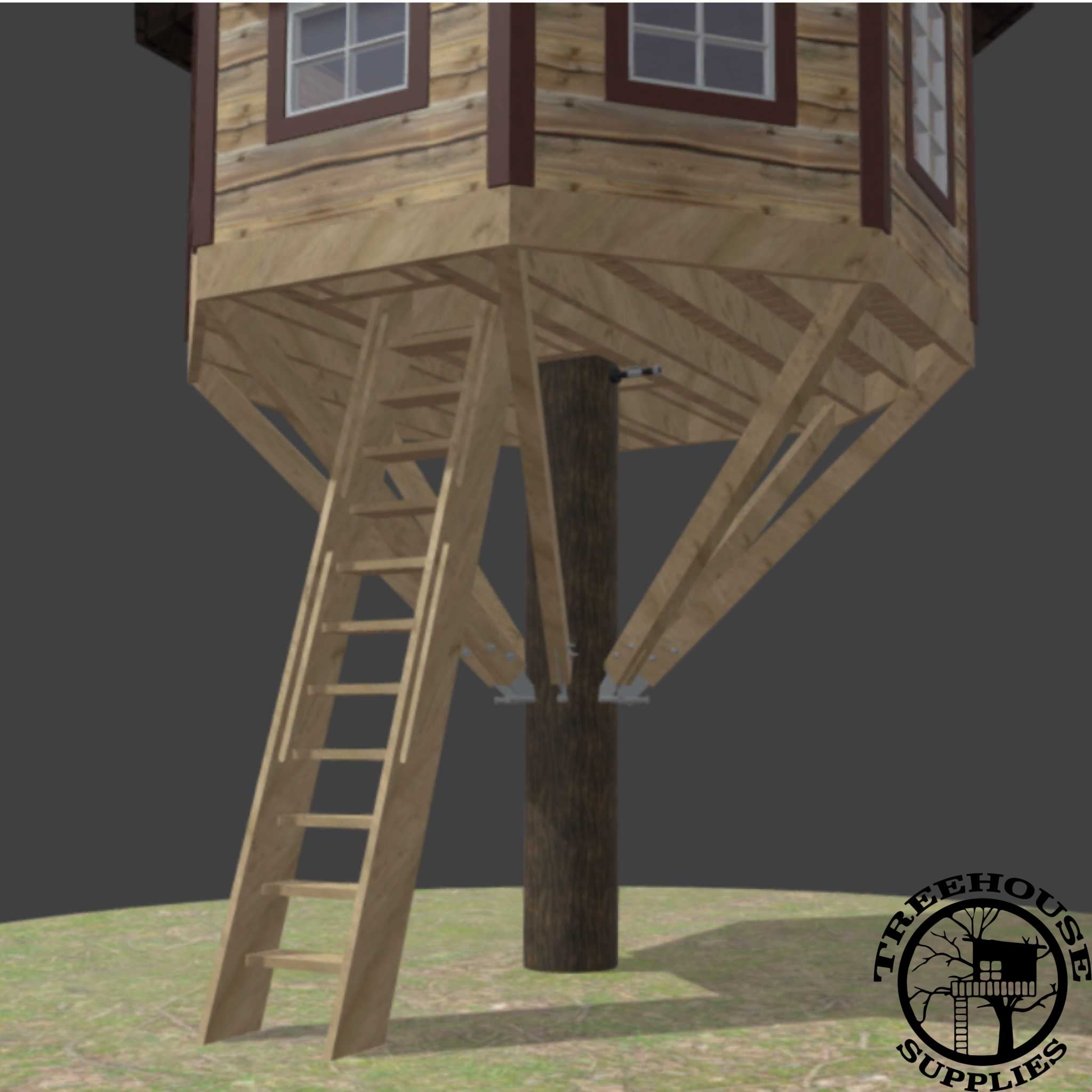 12' DIAMETER OCTAGONAL TREEHOUSE PLAN - NOW INCLUDES STEP-BY-STEP 3D MODELING!! - Treehouse Supplies