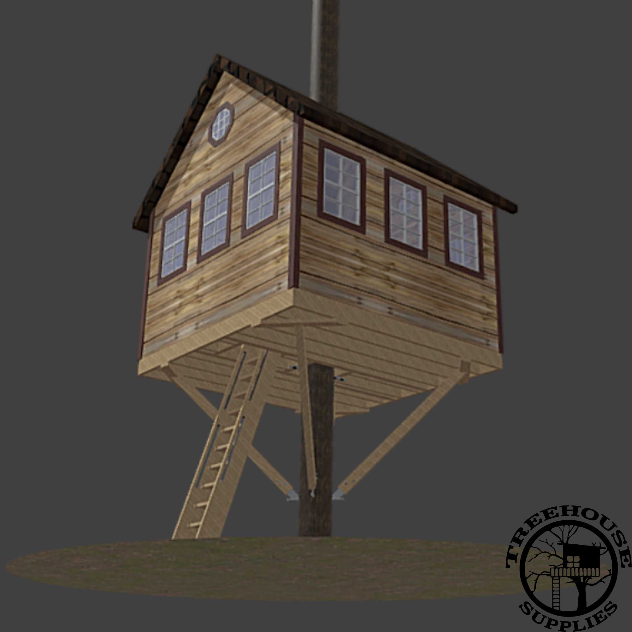 16' SQUARE TREEHOUSE PLAN - NOW INCLUDES STEP-BY-STEP 3D MODELING!! - Treehouse Supplies