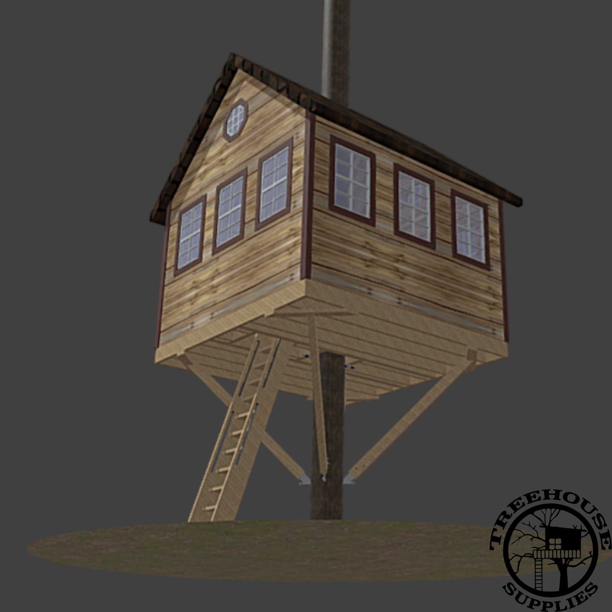 6' SQUARE TREEHOUSE PLAN - NOW INCLUDES STEP-BY-STEP 3D MODELING!! - Treehouse Supplies