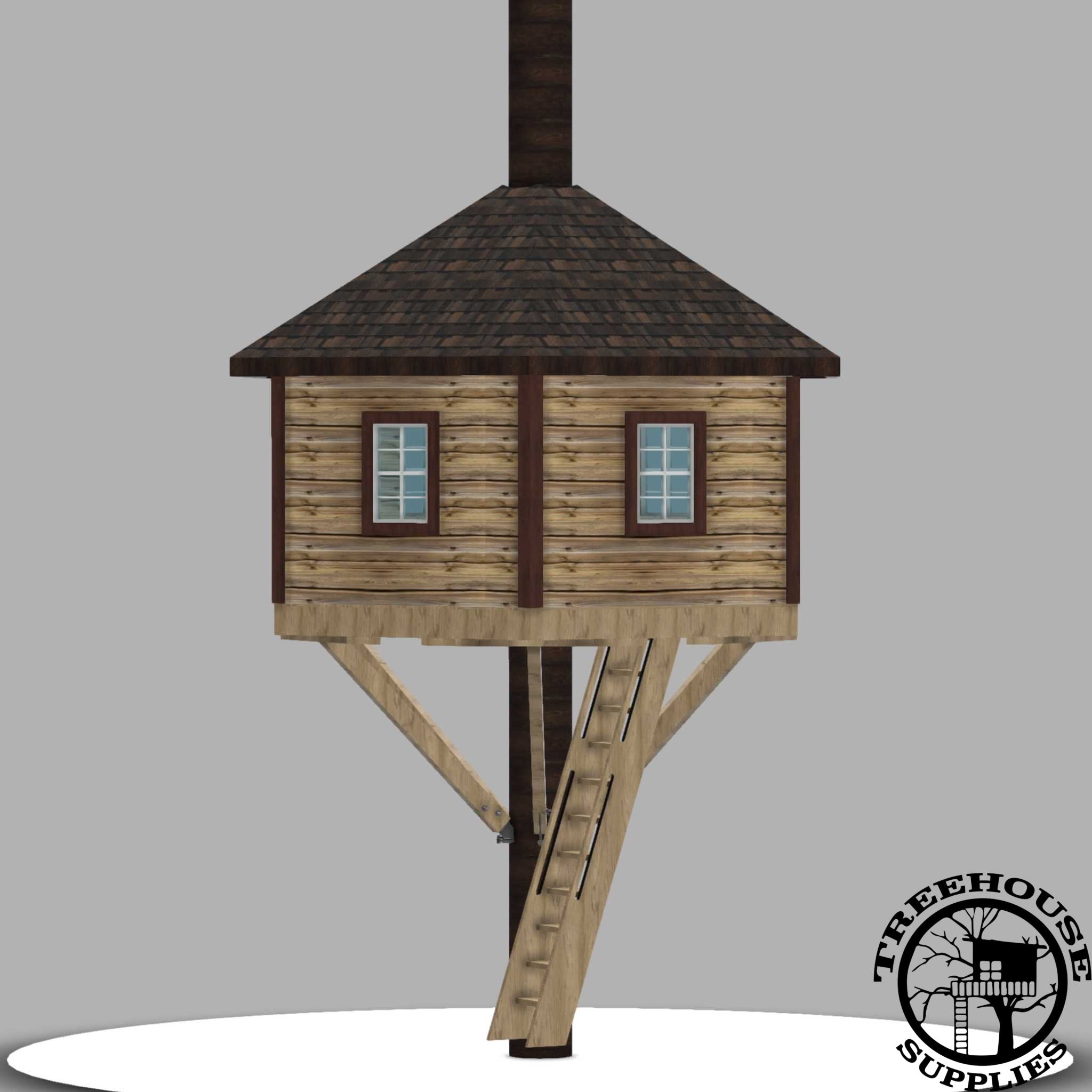 8' DIAMETER HEXAGONAL TREEHOUSE PLAN - NOW INCLUDES STEP-BY-STEP 3D MODELING!! - Treehouse Supplies
