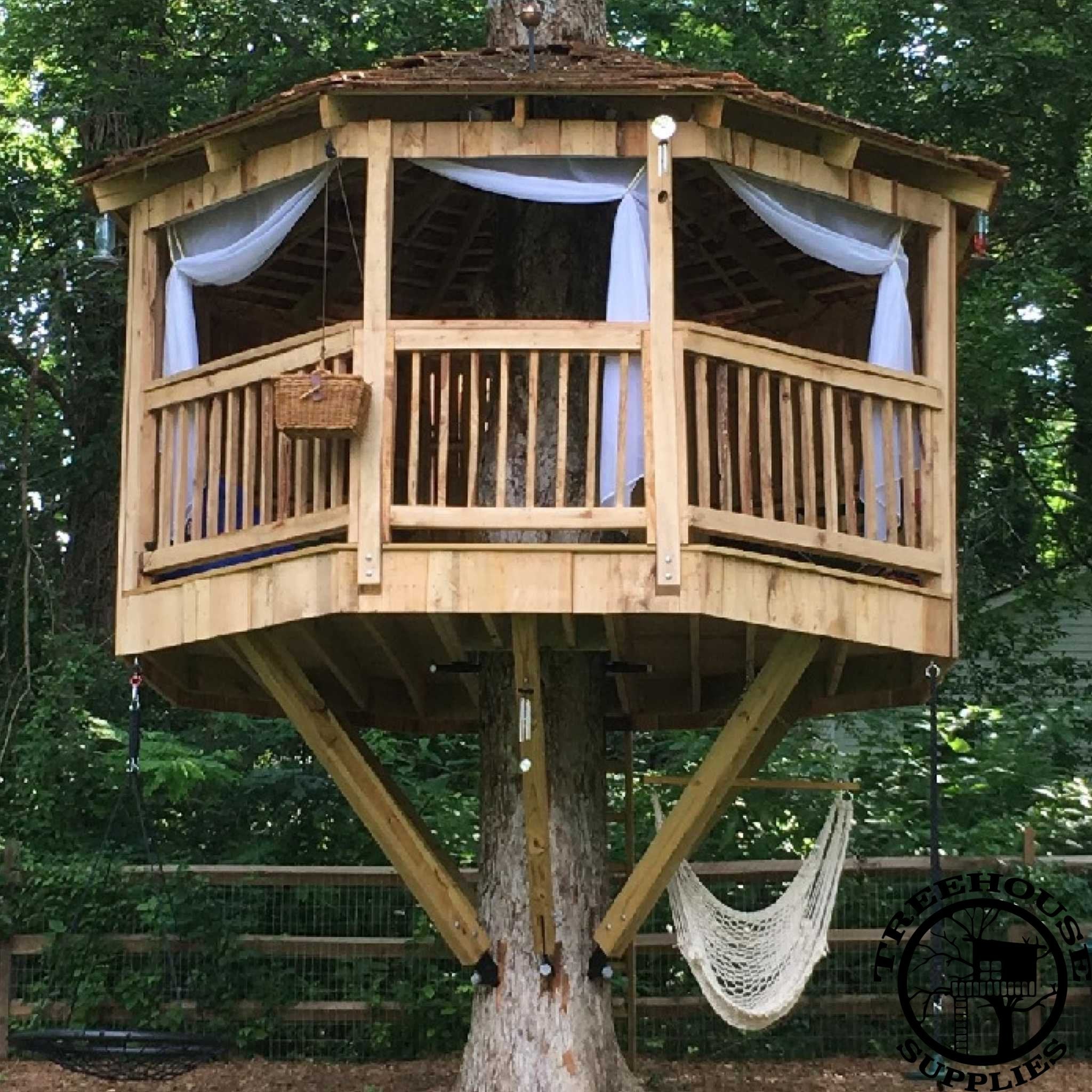 8' DIAMETER OCTAGONAL TREEHOUSE PLAN - NOW INCLUDES STEP-BY-STEP 3D MODELING!! - Treehouse Supplies