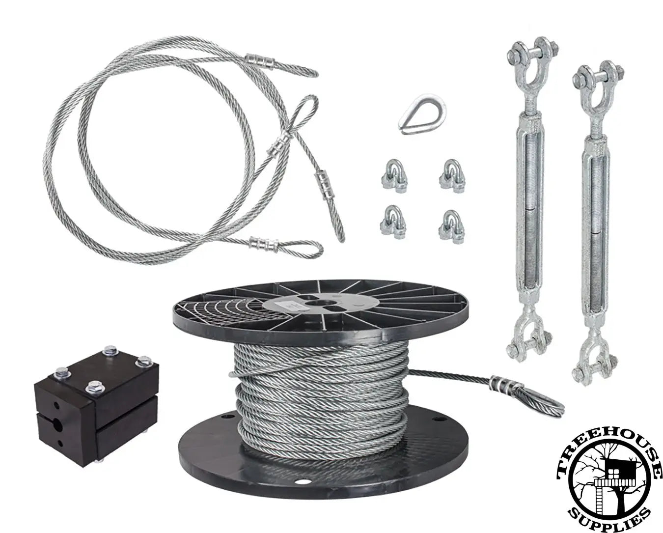 DIY ZIPLINE CABLE KIT - 100FT- 500FT - Treehouse Supplies