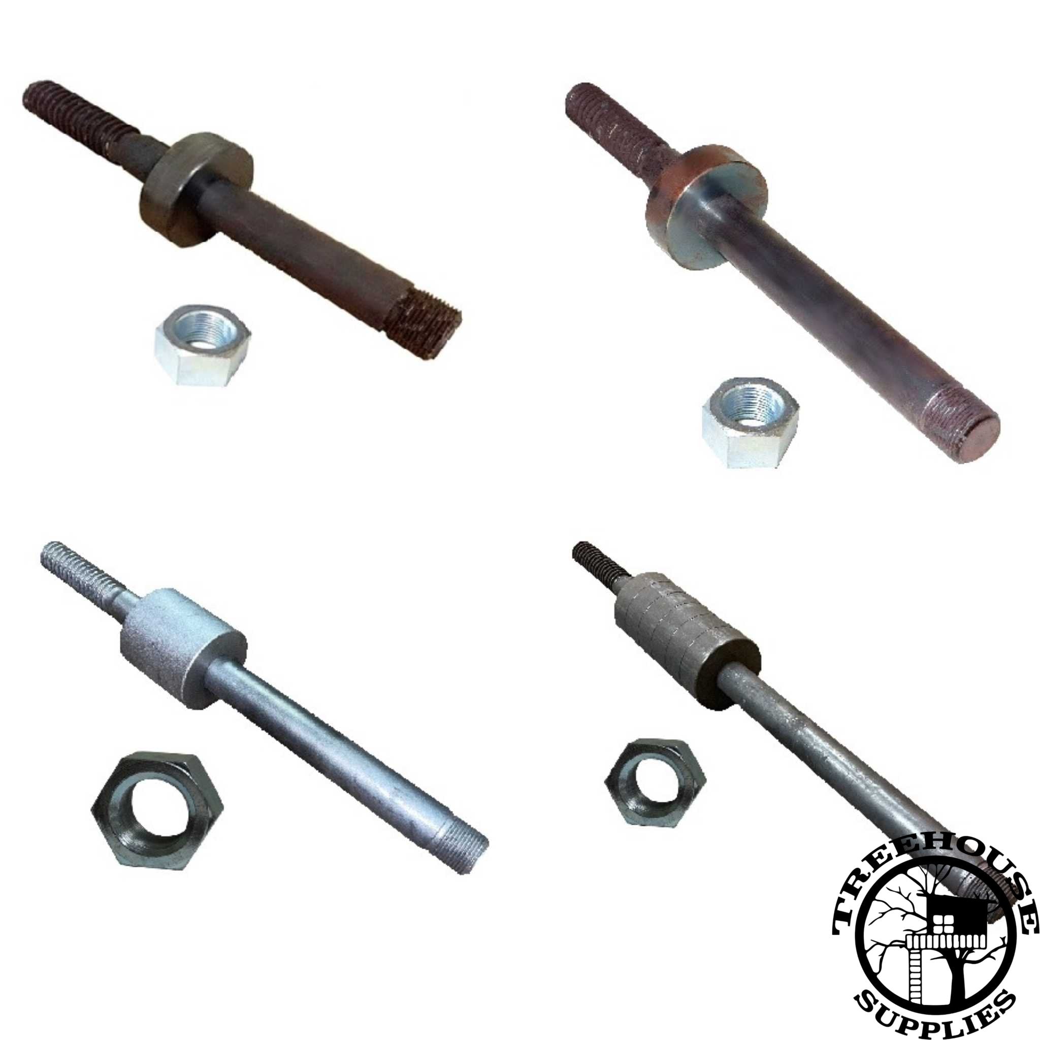 Four, non-powder coated treehouse attachment bolts (TAB)